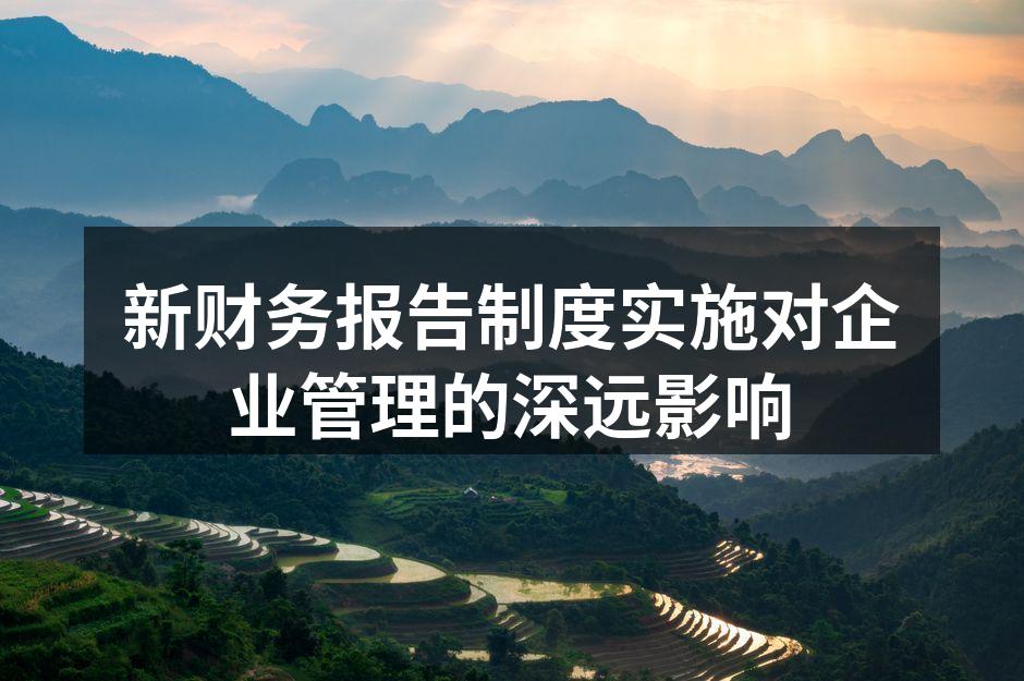 新财务报告制度实施对企业管理的深远影响
