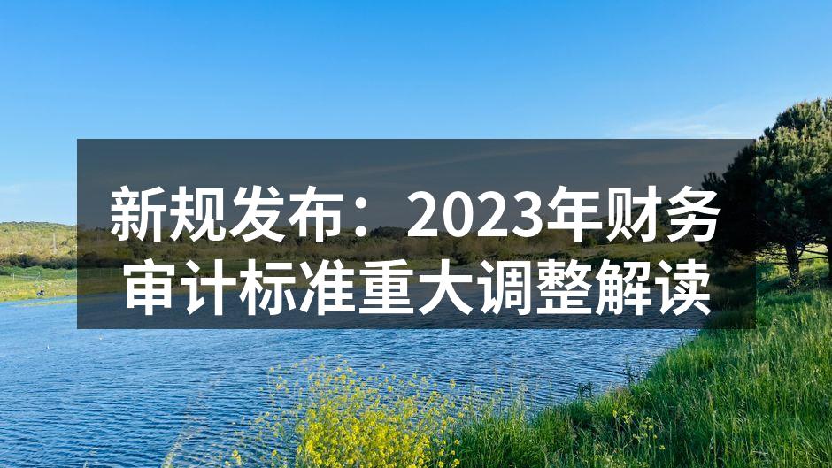新规发布：2023年财务审计标准重大调整